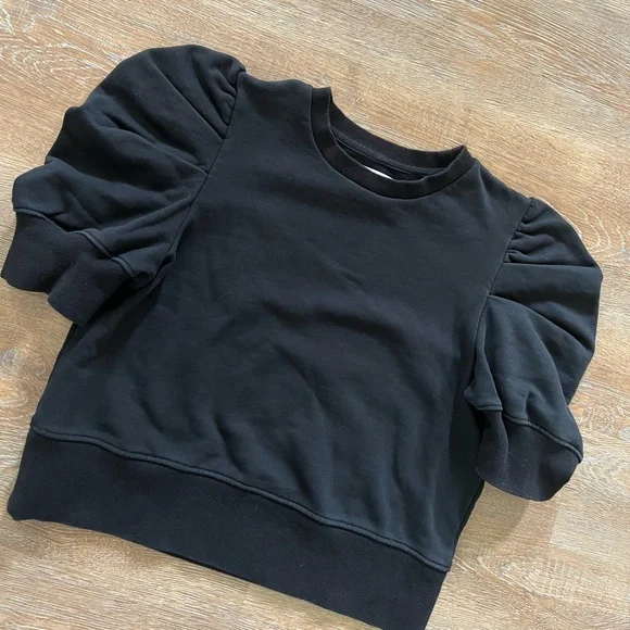 Soldout.nyc Organic Cotton Puff Sleeve Sweatshirt | Black | Womens Medium - Picture 12 of 15
